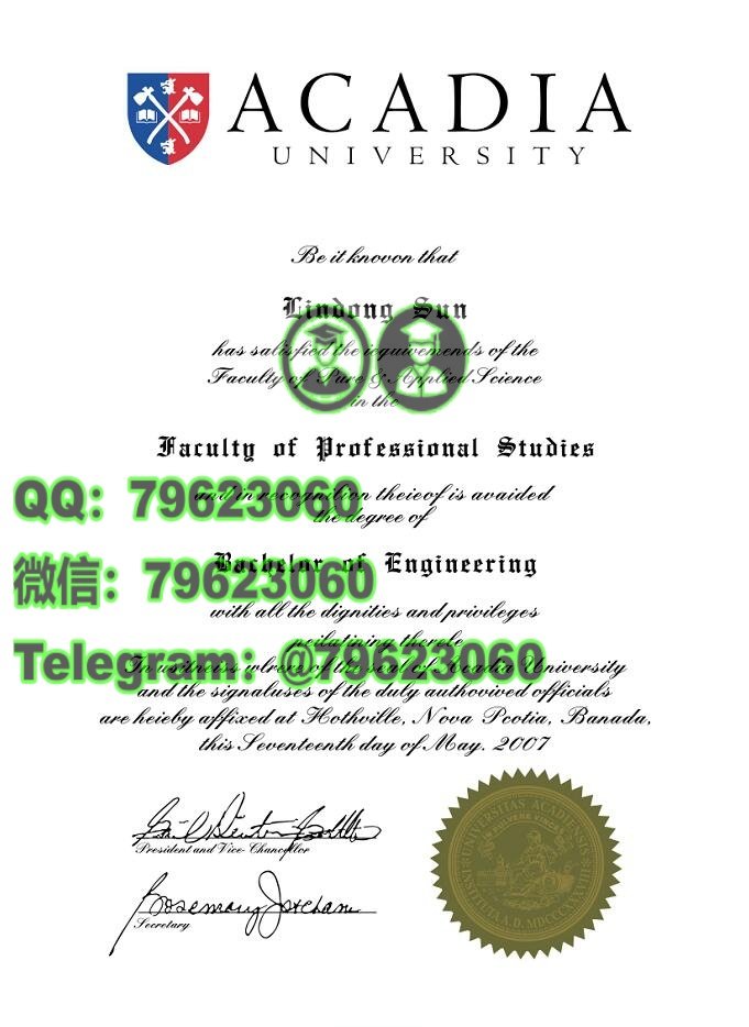 285acadia university diploma sample