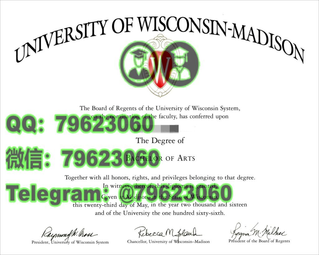威斯康星大学麦迪逊分校 University of Wisconsin-Madison 毕业证与成绩单高精度复刻留念 21 university of wisconsin madison diploma sample