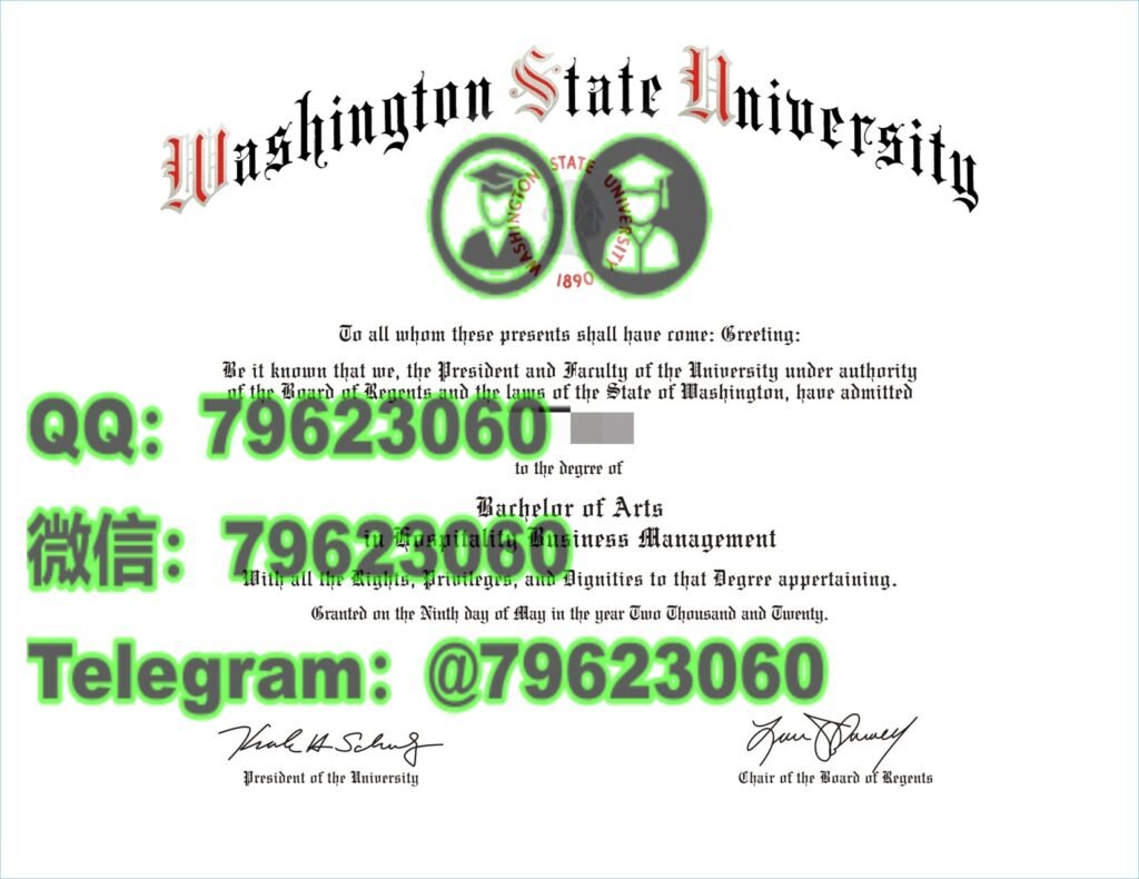 华盛顿州立大学 Washington State University / WSU 录取通知书到毕业证全套材料复刻 33 washington state university diploma sample